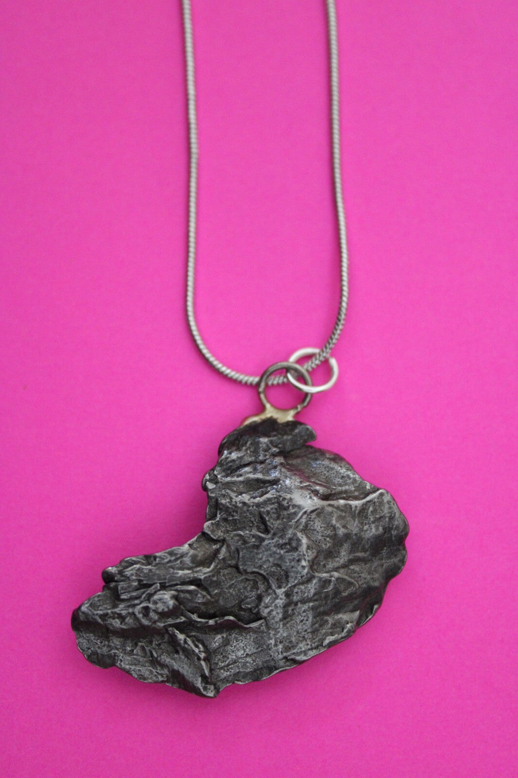 Meteorite Necklace W/ Chain Campo Del Cielo 14.5 Grams Real Dinosaur Girl COA 13
