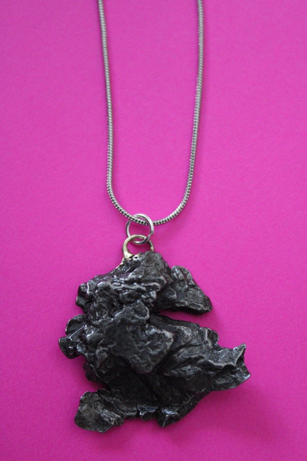 Meteorite Necklace W/ Chain Campo Del Cielo 15.2 Grams Real Dinosaur Girl COA 33