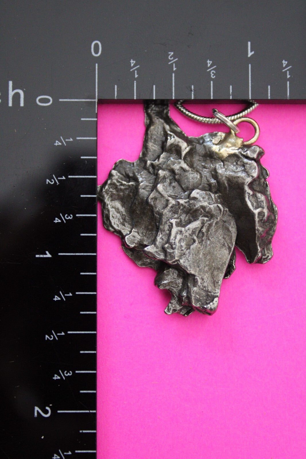 Meteorite Necklace W/ Chain Campo Del Cielo 10.5 Grams Real Dinosaur Girl COA 03