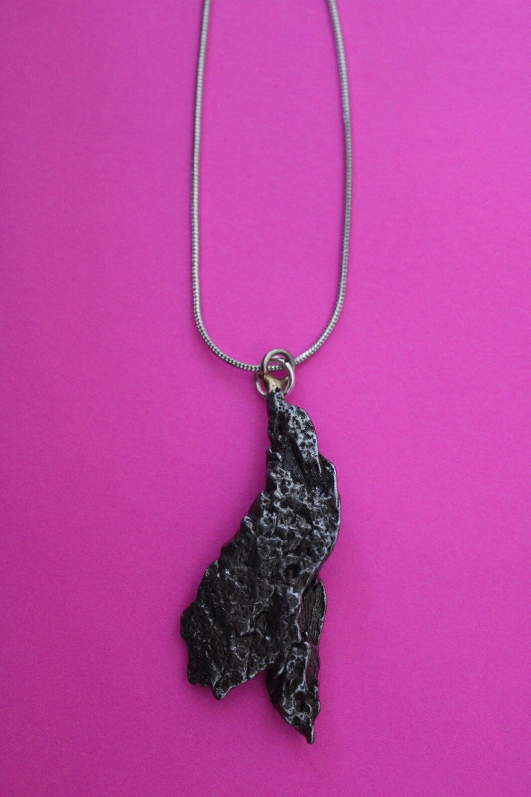 Meteorite Necklace W/ Chain Campo Del Cielo 11.9 Grams Real Dinosaur Girl COA 22