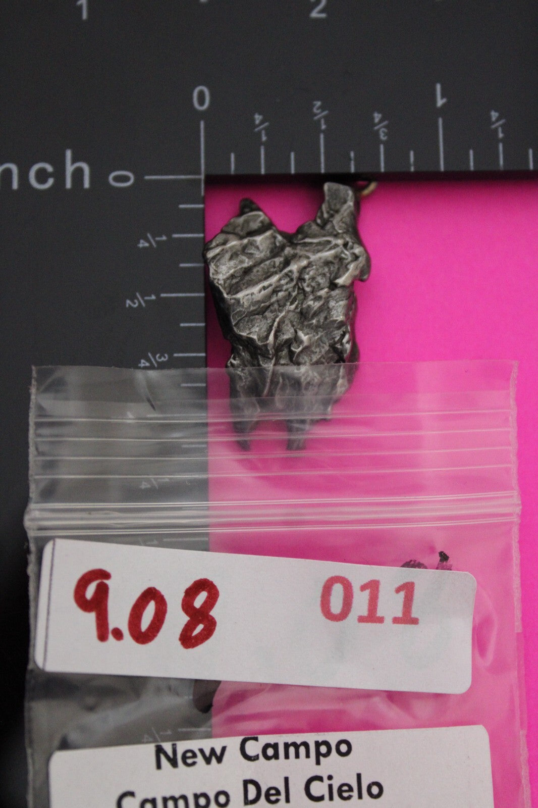 Meteorite Necklace W/ Chain Campo Del Cielo 9.08 Grams Real Dinosaur Girl COA 11