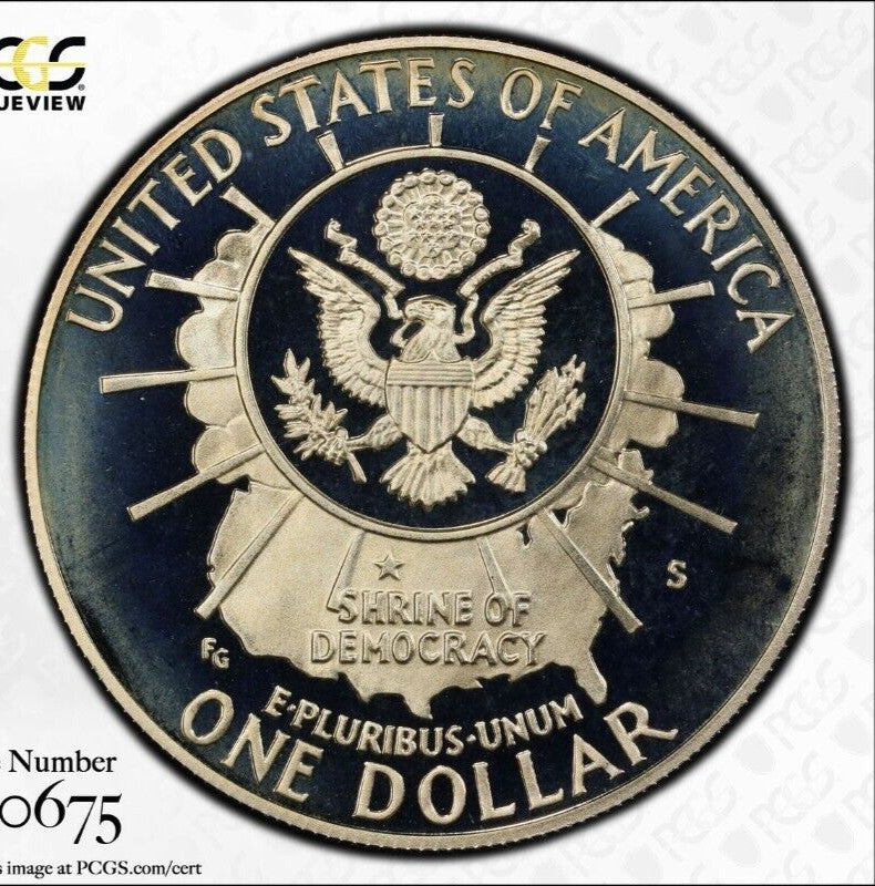 Toned 1991 S PR 68 DCAM Mount Rushmore Commemorative Silver Dollar PCGS 448