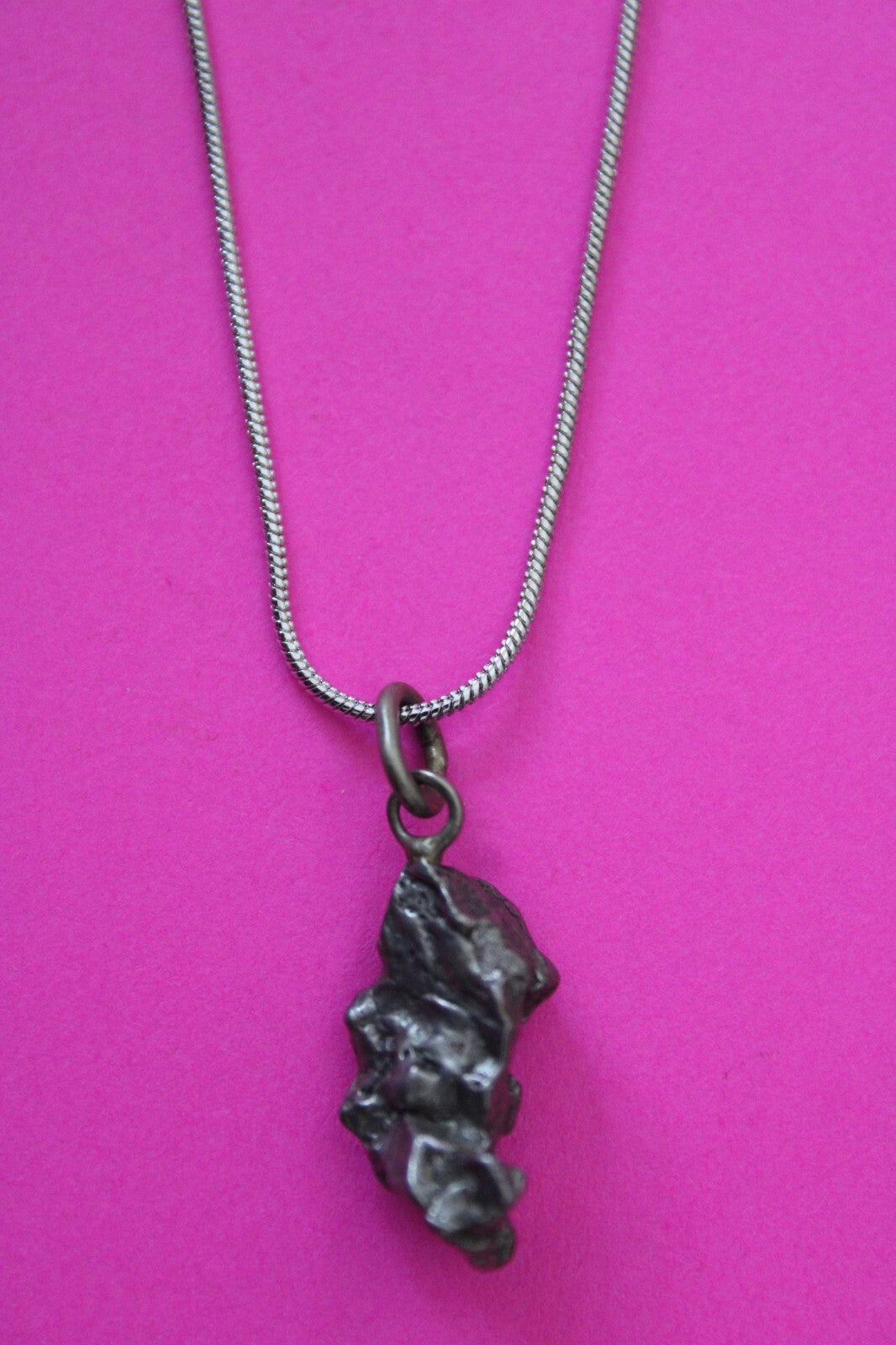 Meteorite Necklace W/ Chain Campo Del Cielo 4.5 Grams Real Dinosaur Girl COA 50