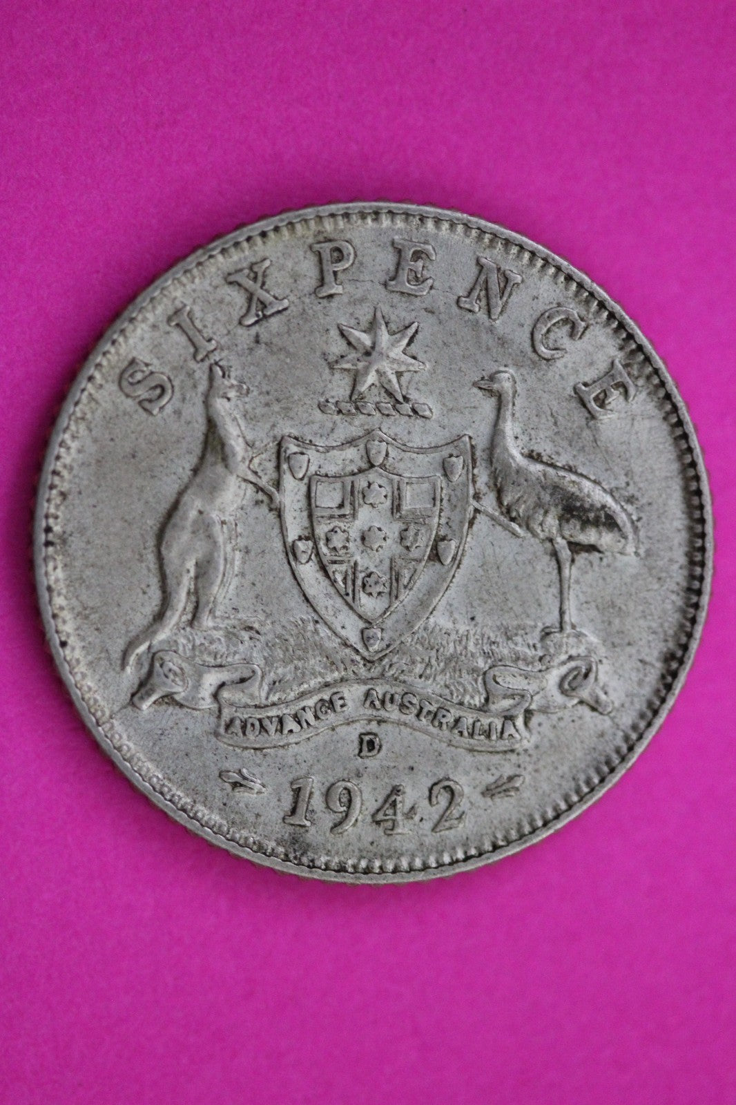 1942 Great Britain 6 Pence Silver Coin Guaranteed Authentic & Genuine 2172