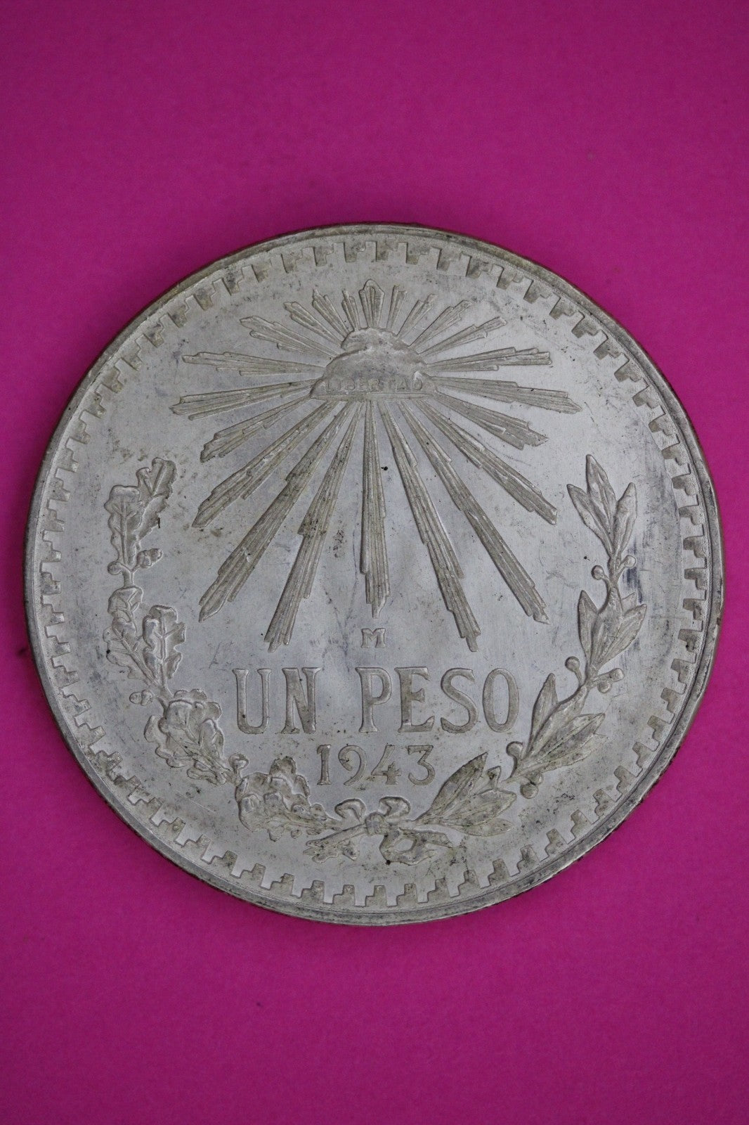 1943 Mexico 1 Un Peso Silver Coin .720 Fine Guaranteed Authentic Hi Grade 2470