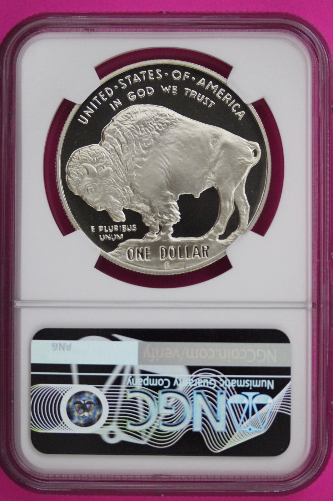 2001 P PF 69 Buffalo Commemorative Silver Dollar NGC Graded Ultra Cameo Slab 007