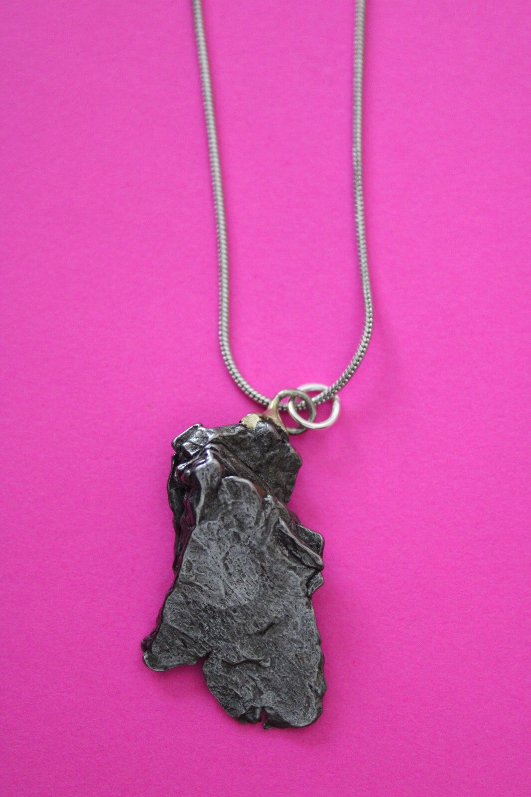 Meteorite Necklace W/ Chain Campo Del Cielo 8.43 Grams Real Dinosaur Girl COA 23