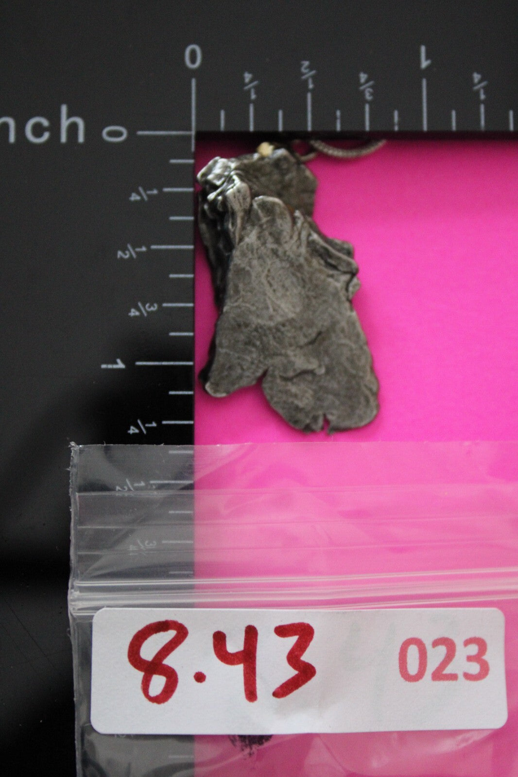 Meteorite Necklace W/ Chain Campo Del Cielo 8.43 Grams Real Dinosaur Girl COA 23