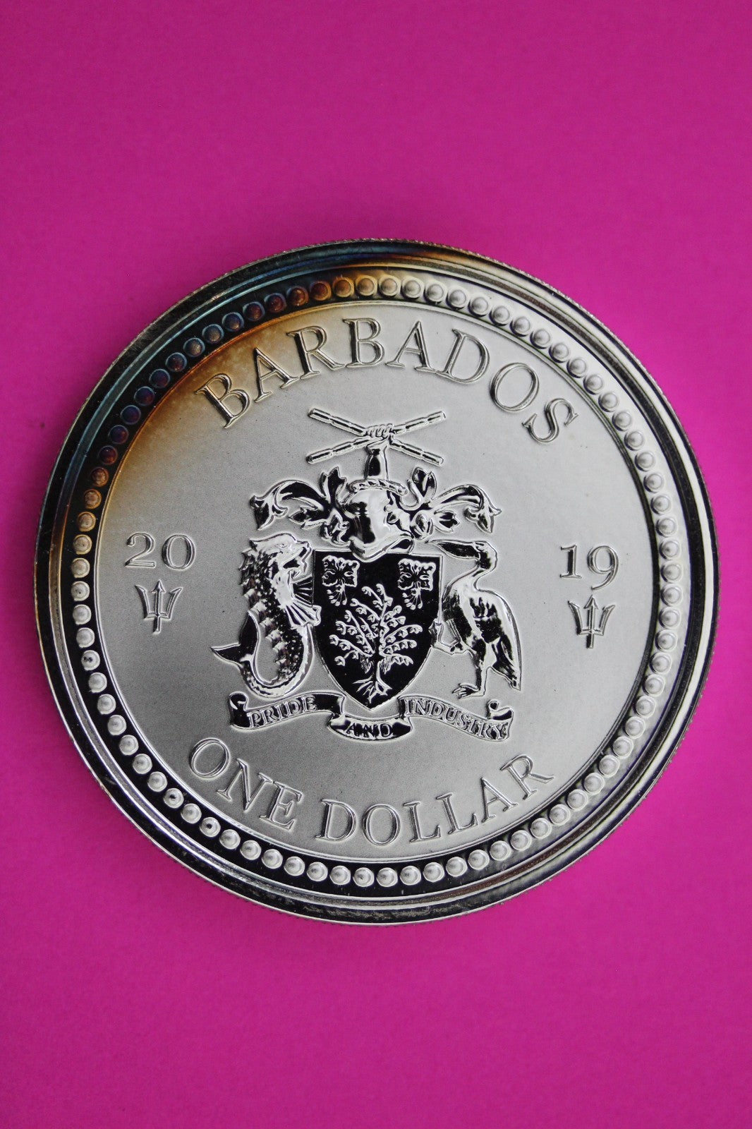 2019 Lionfish Barbados $1 Dollar 1 Ounce Silver Guaranteed Authentic Coin 1883