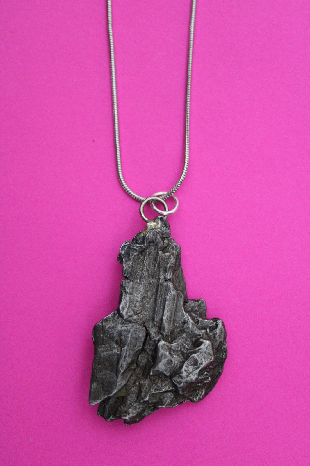 Meteorite Necklace W/ Chain Campo Del Cielo 15 Grams Real Dinosaur Girl COA 21