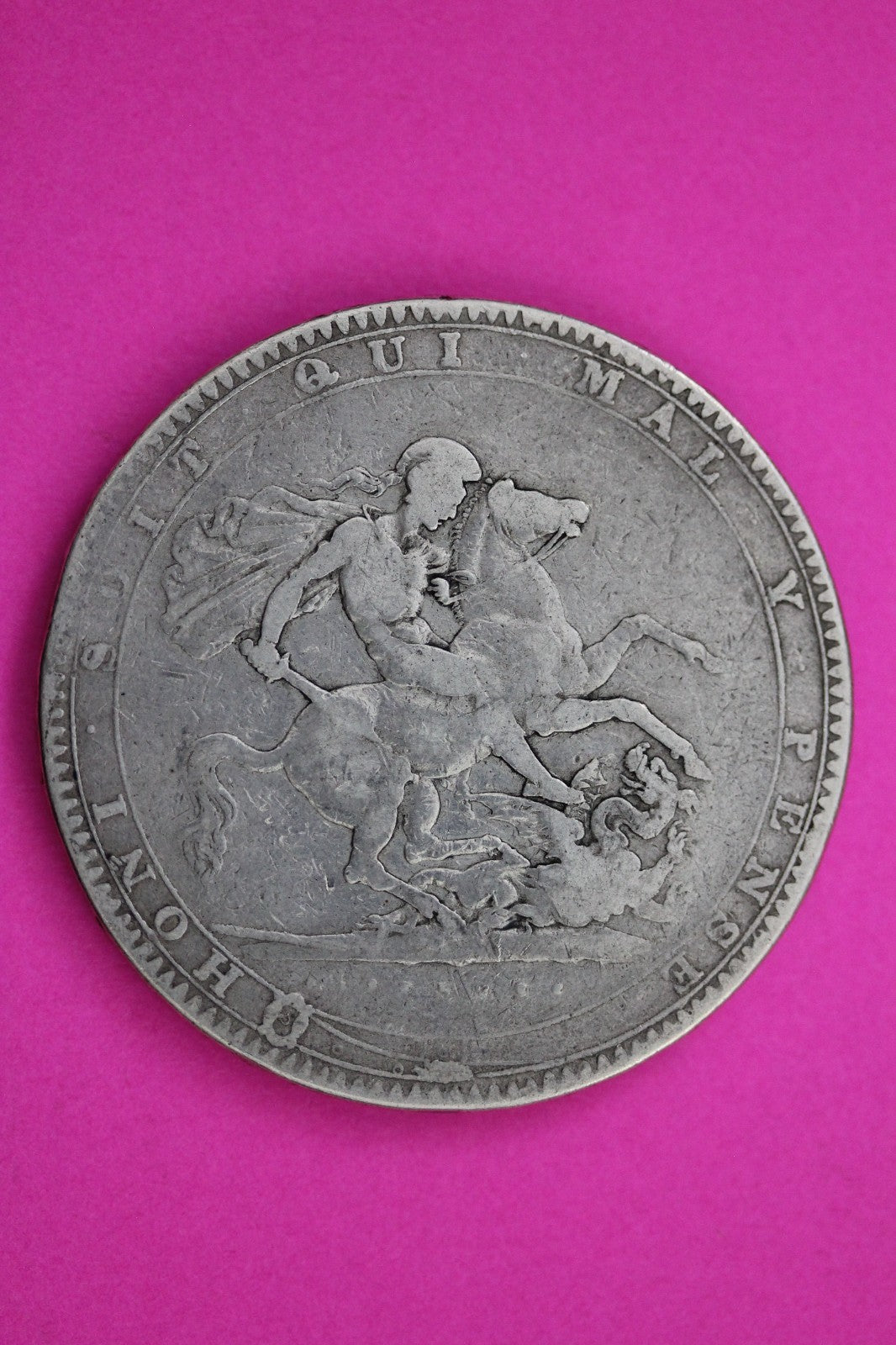 1819 United Kingdom Crown Silver Coin Guaranteed Authentic & Genuine 2199