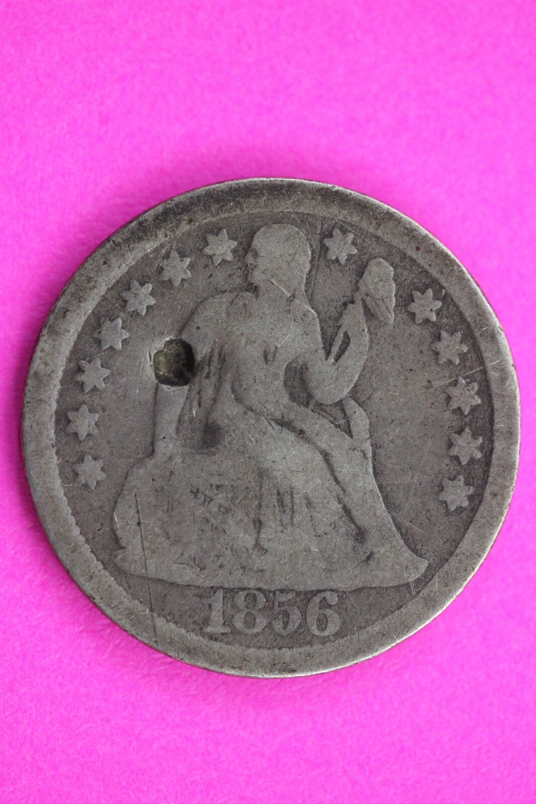 1856 P Seated Liberty Dime Exact Silver Coin In Pics Store Counter Stamp 146