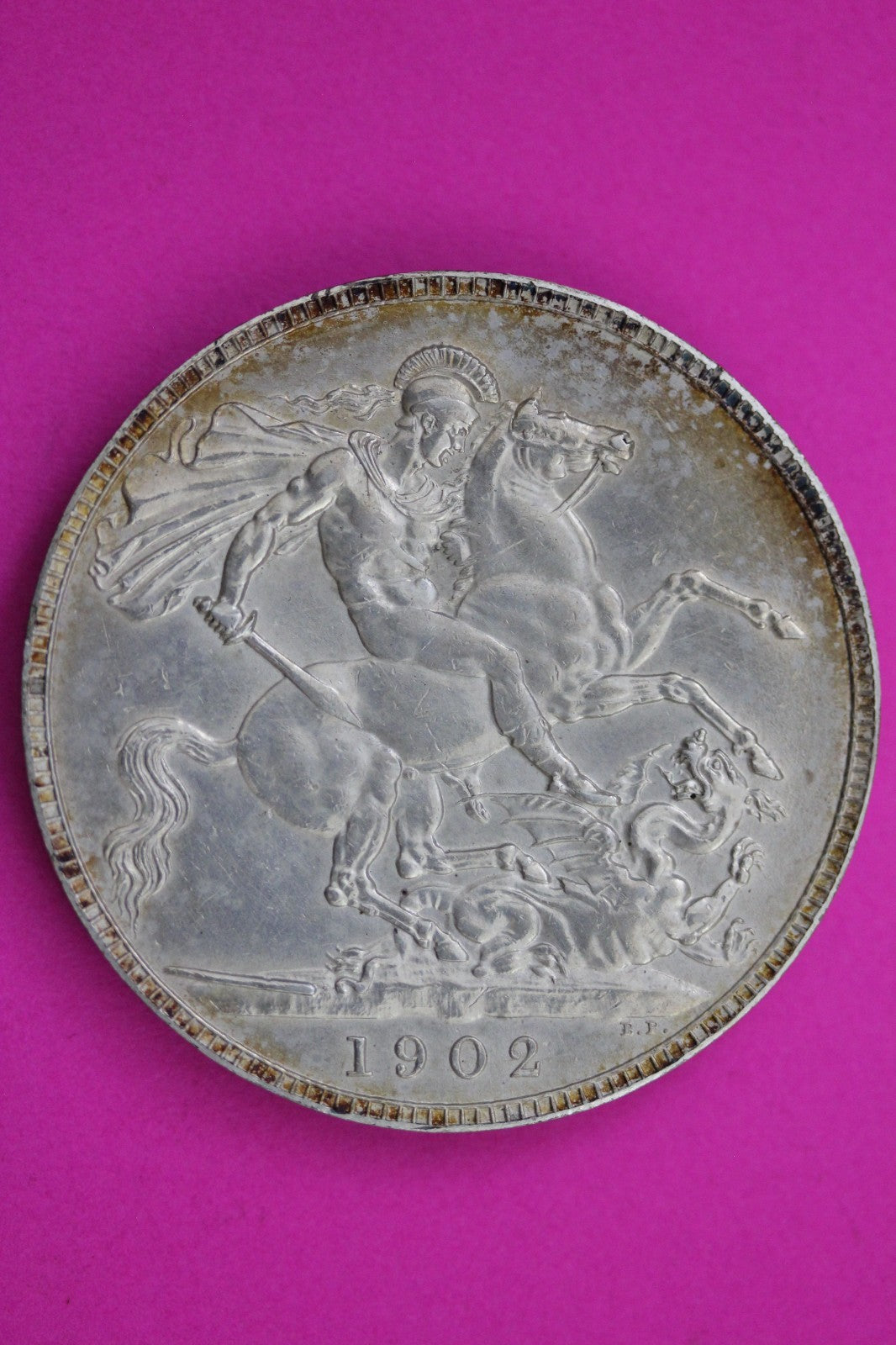 1902 United Kingdom Crown Silver Coin Guaranteed Authentic & Genuine 2197