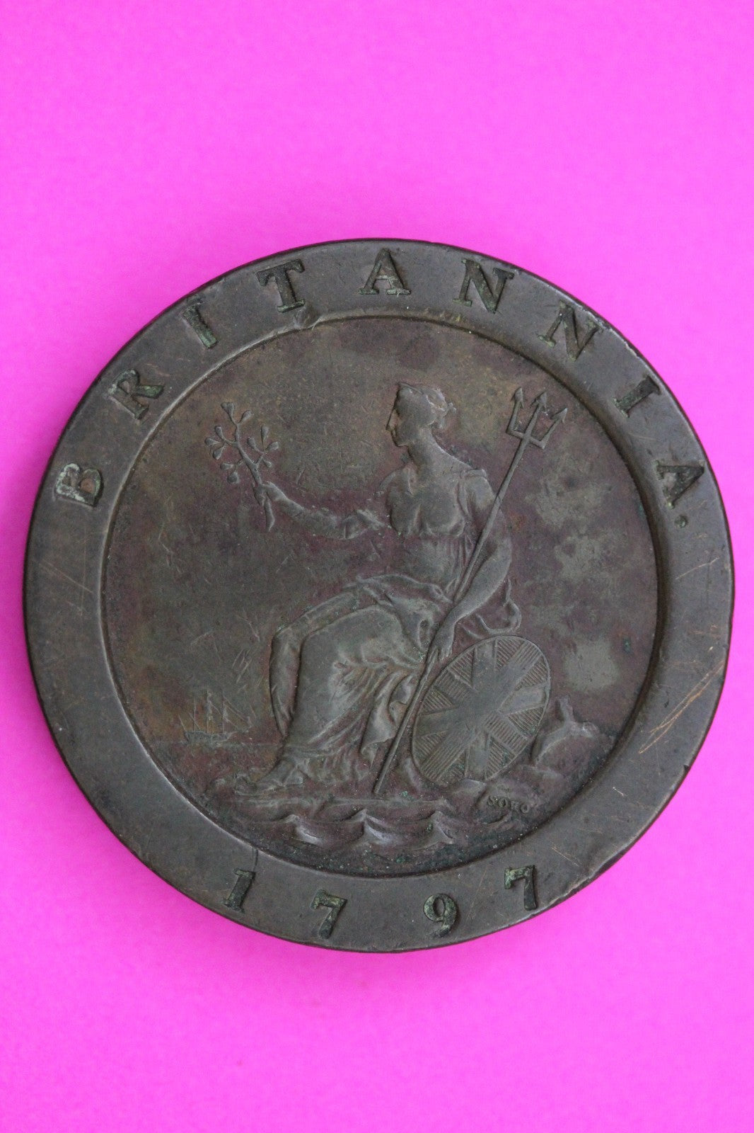 1797 United Kingdom 2 Pence Cartwheel Coin Guaranteed Authentic & Genuine 2208