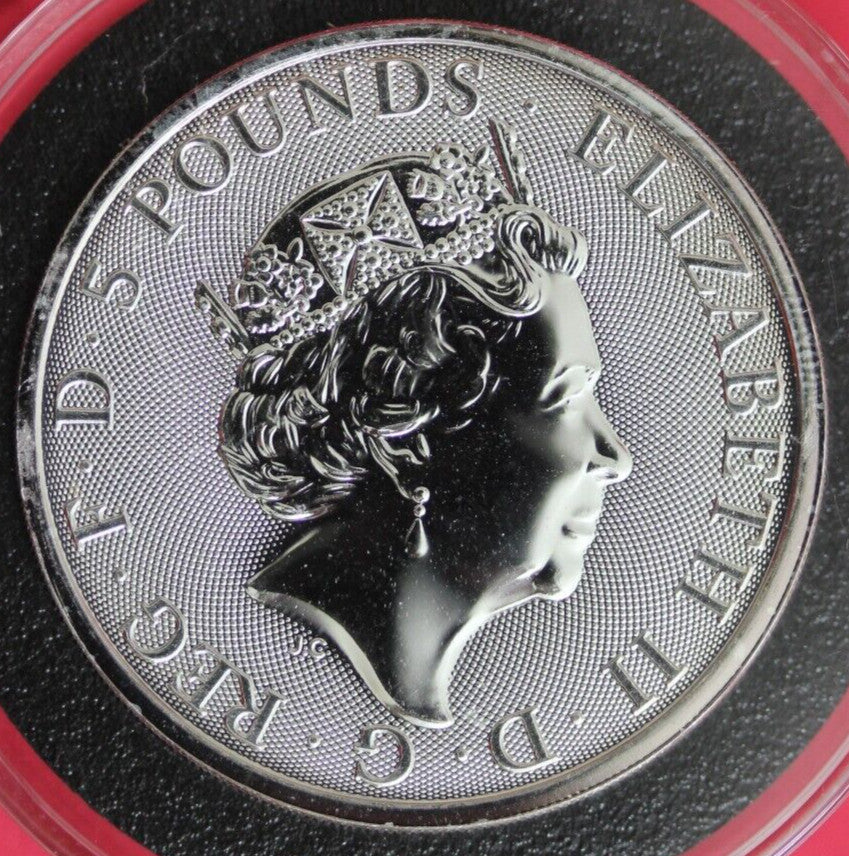2019 £5 UK Yale Of Beaufort 2 Troy Ounces .999 Fine Silver Medal GFB 6078
