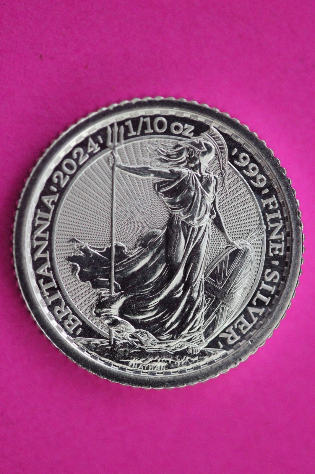 2024 Great Britain 20 Pence 1/10 th Ounce Britannia .999 Silver Authentic 0988