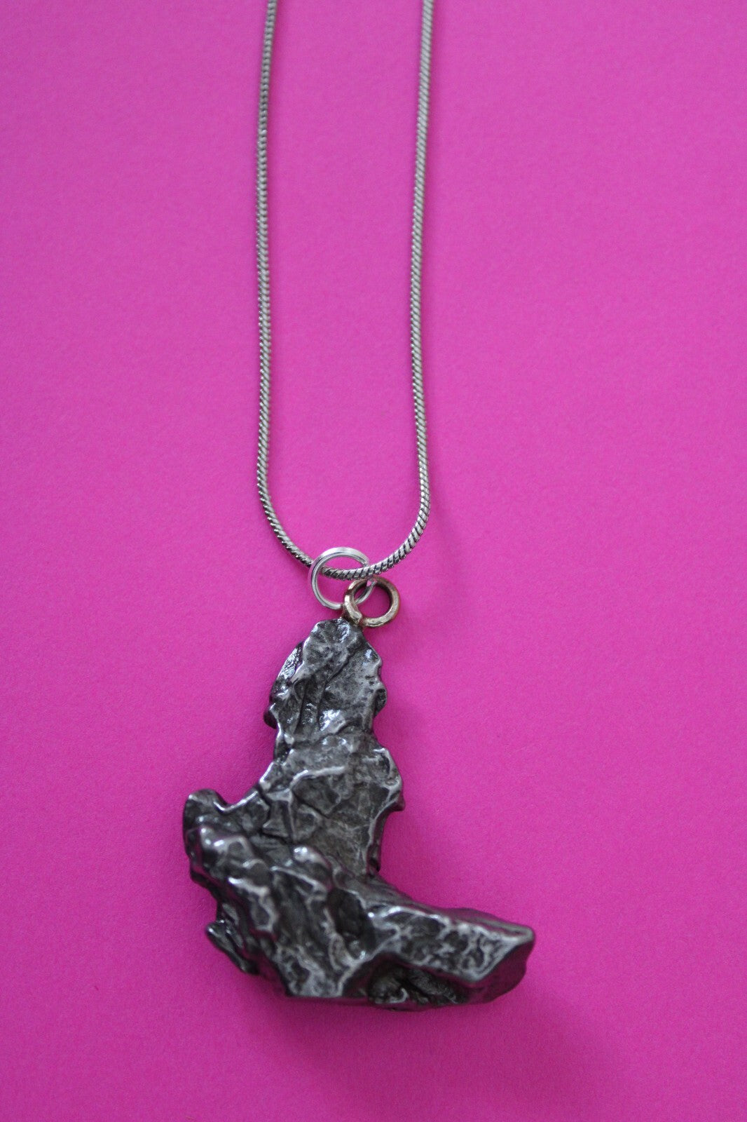Meteorite Necklace W/ Chain Campo Del Cielo 15.3 Grams Real Dinosaur Girl COA 29