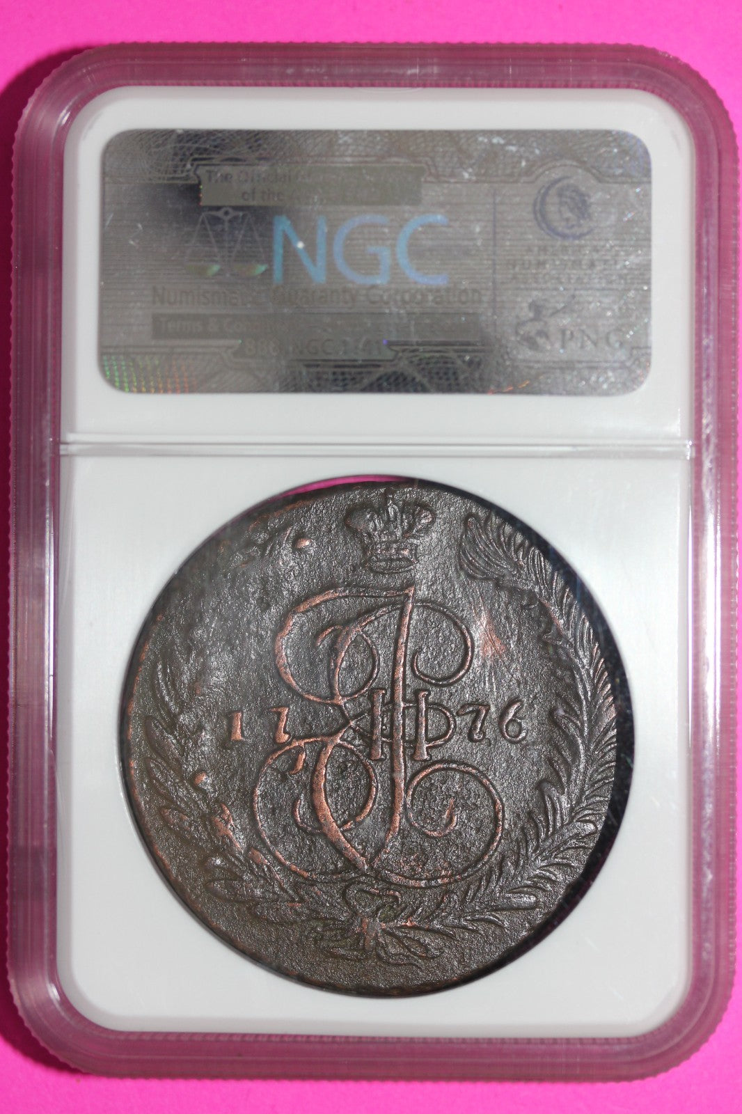 Genuine 1776 EM Russia C 5 Kopeks NGC Certified Authentic Genuine Slab 6008