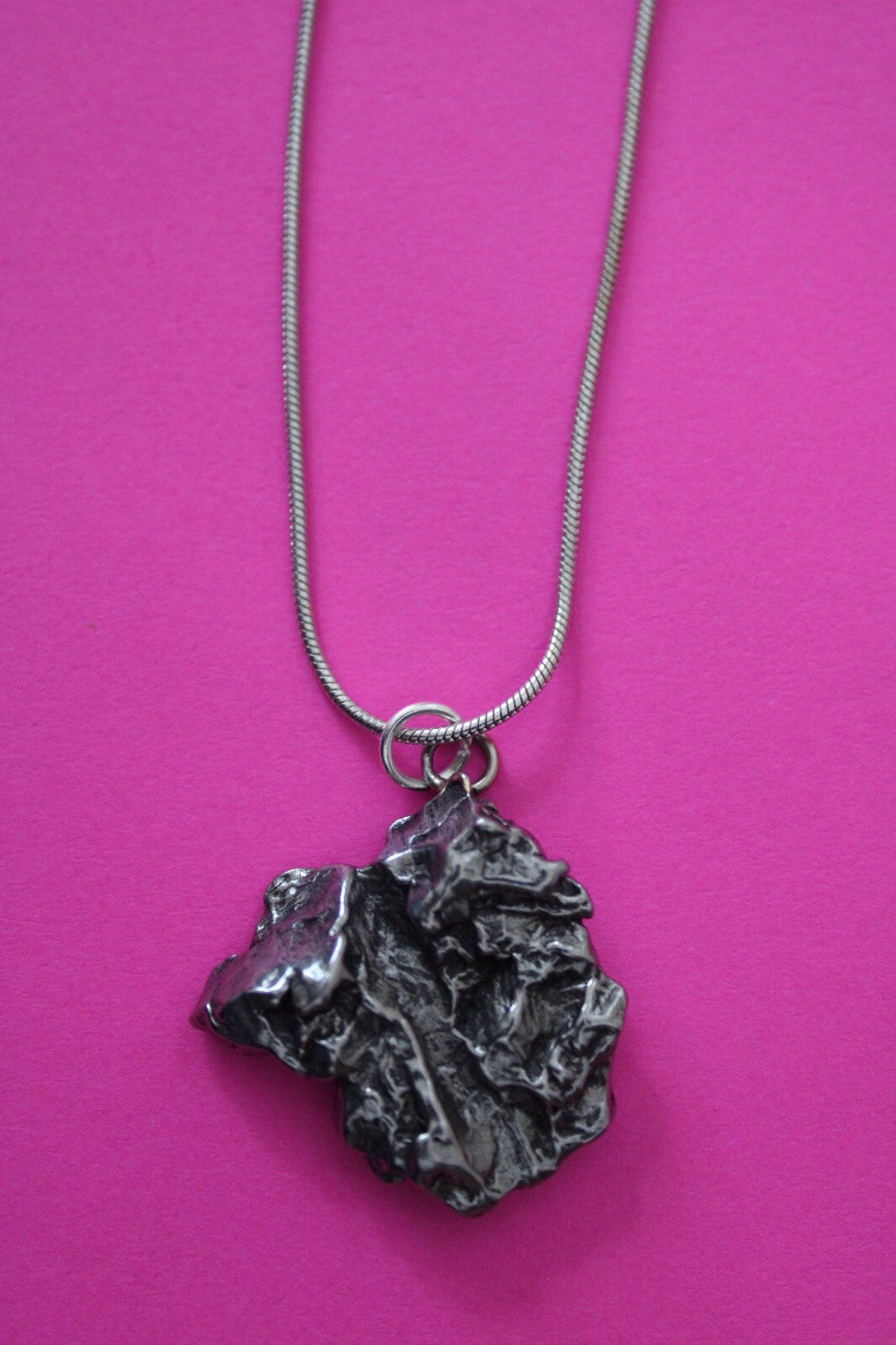 Meteorite Necklace W/ Chain Campo Del Cielo 11.3 Grams Real Dinosaur Girl COA 24