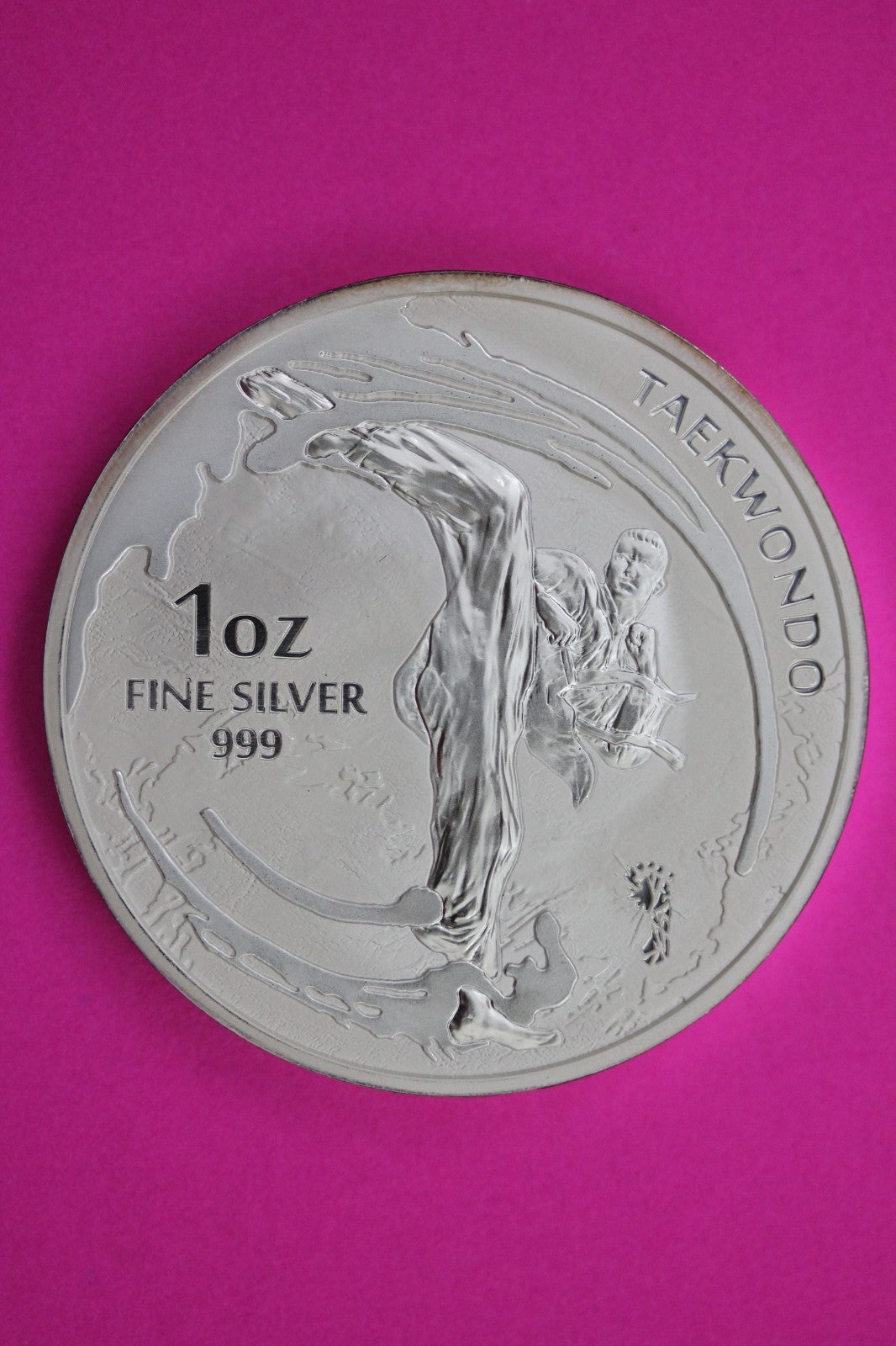 BU 2019 Korea Taekwindo 1 OZ .999 Silver Medal Guaranteed Authentic Genuine 1703