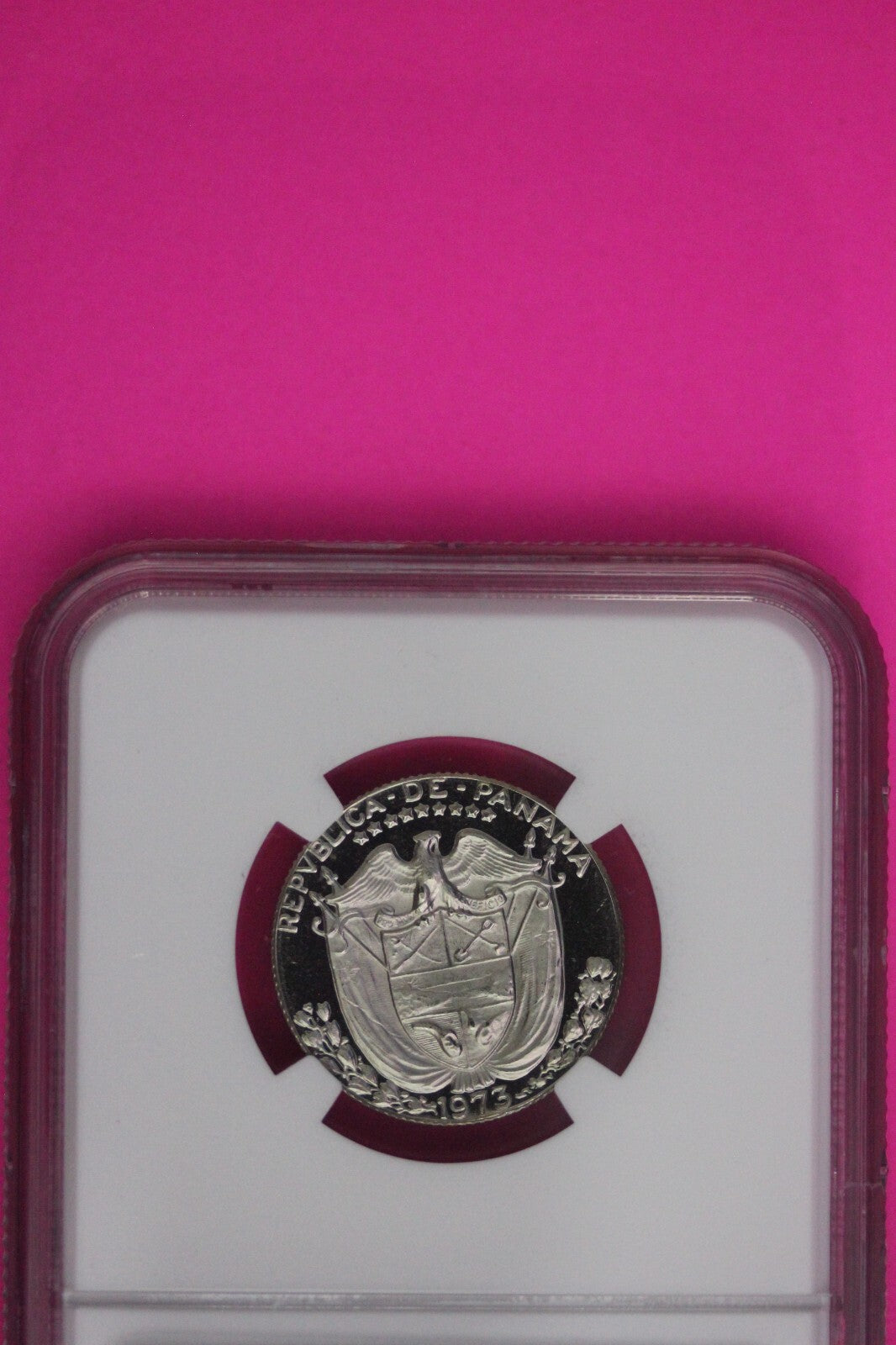 1973 Panama PF 68 Ultra Cameo Proof 1/4 Balboa NGC Graded Certified Slab 1026