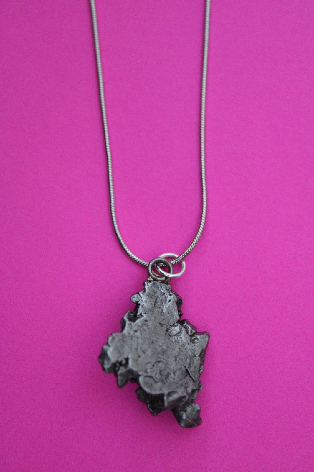Meteorite Necklace W/ Chain Campo Del Cielo 9.3 Grams Real Dinosaur Girl COA 17