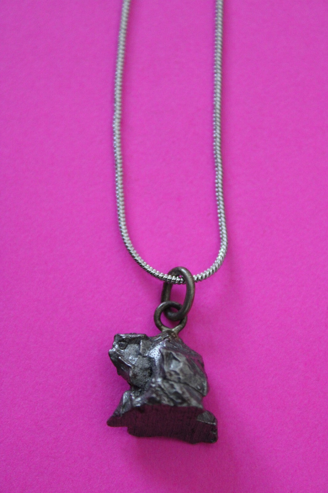 Meteorite Necklace W/ Chain Campo Del Cielo 5.1 Grams Real Dinosaur Girl COA 52