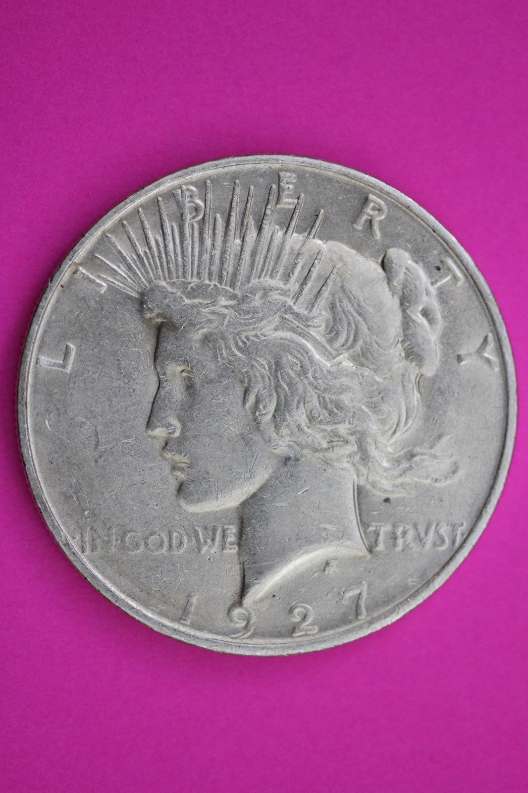 1927 D Peace Silver Dollar LIberty Coin Guaranteed Genuine American Seller 2034