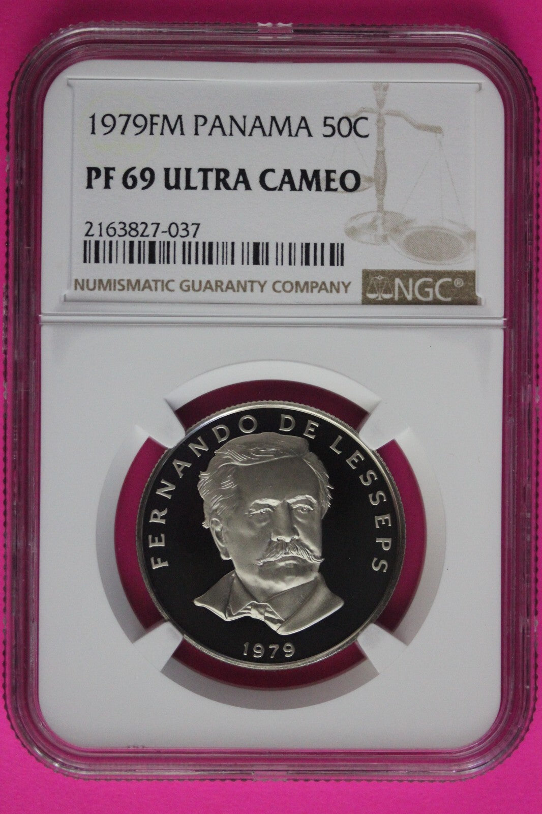1979 Panama PF 69 Ultra Cameo Proof 50 Centesimos NGC Graded Authentic Slab 1041