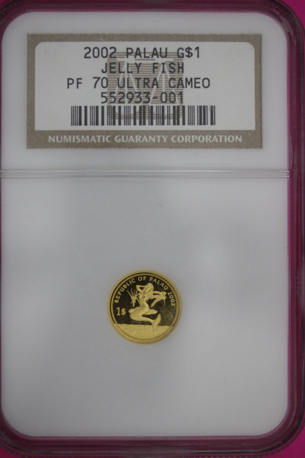 2002 PR 70 Palau $1 Gold Coin Proof Ultra Cameo 1.25 Grams .999 NGC Slab 961