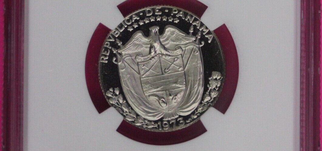 1973 Panama PF 68 Ultra Cameo Proof 1/4 Balboa NGC Graded Certified Slab 1026