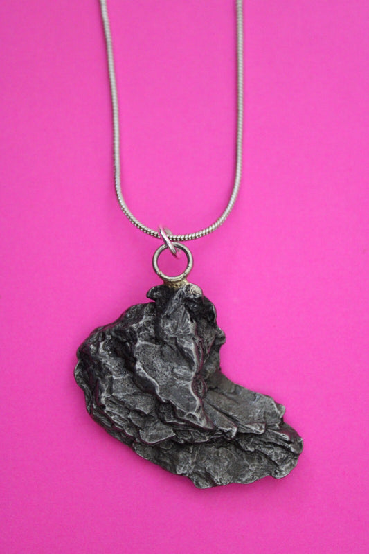 Meteorite Necklace W/ Chain Campo Del Cielo 14.5 Grams Real Dinosaur Girl COA 13