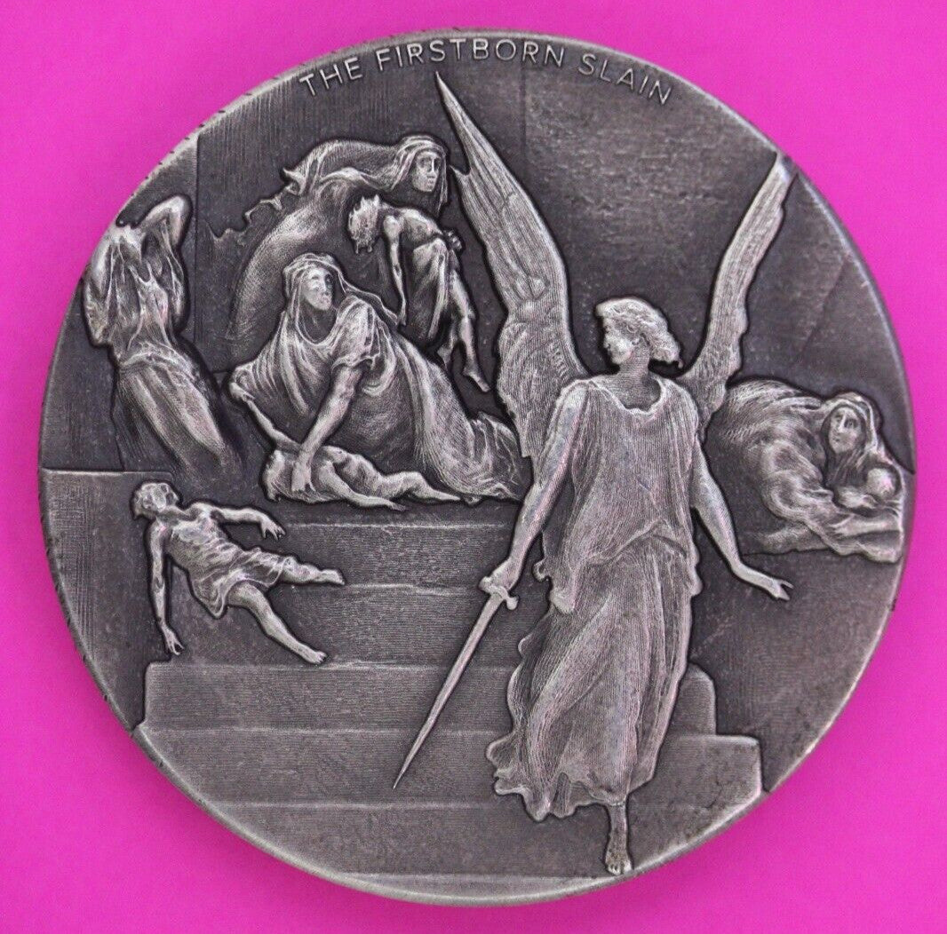 2019 Antiqued Niue 2 Ounce .999 Fine Silver Coin 2 D The First Born Slain 6040