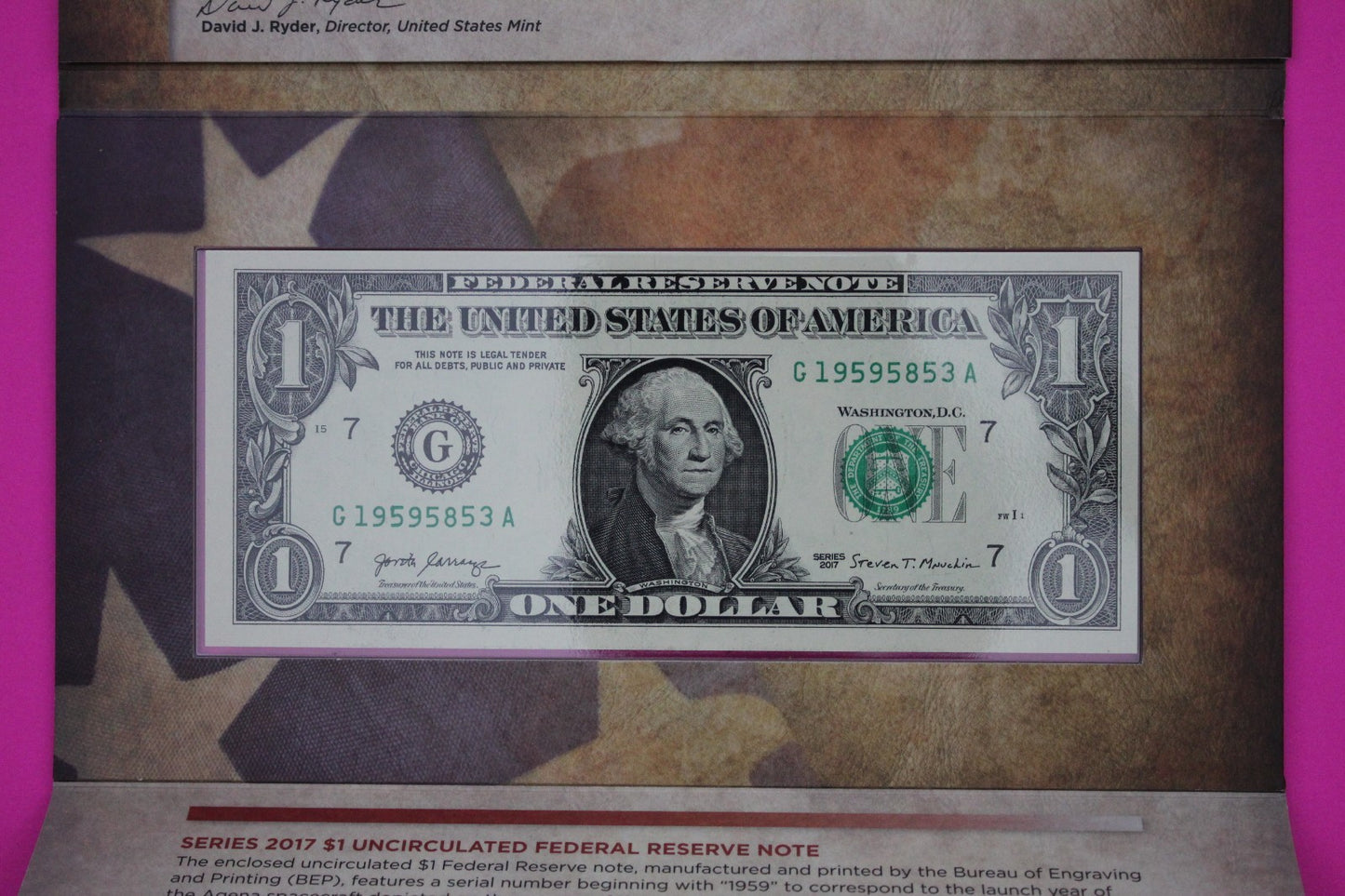 2019 Coin & Currency Set Enhanced Infant Child BU Dollar & $1 Note COA 9004