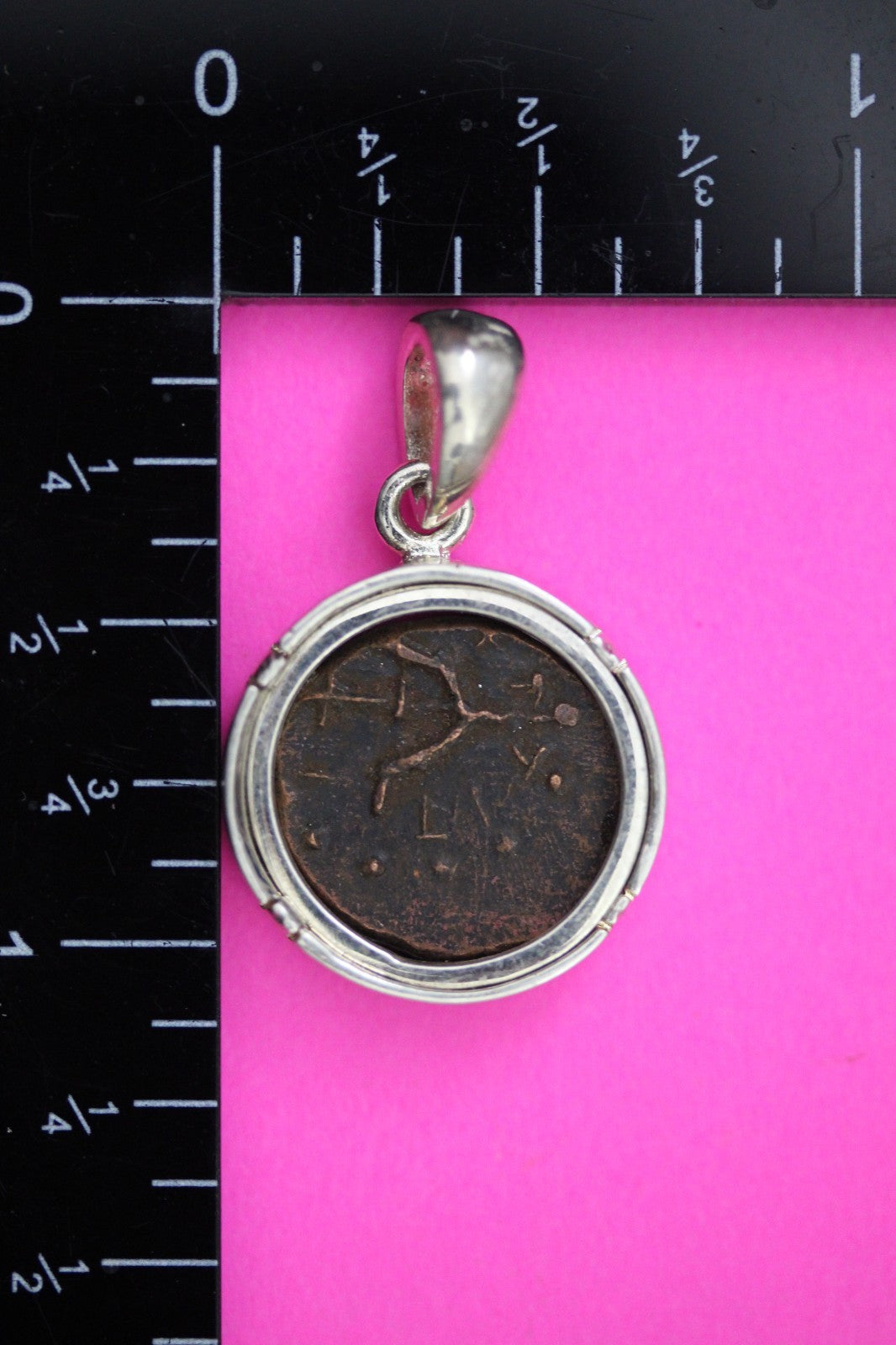 Widows Mite Pendant .925 Silver Holy Land Artifact 5.7 grams No Chain COA 31