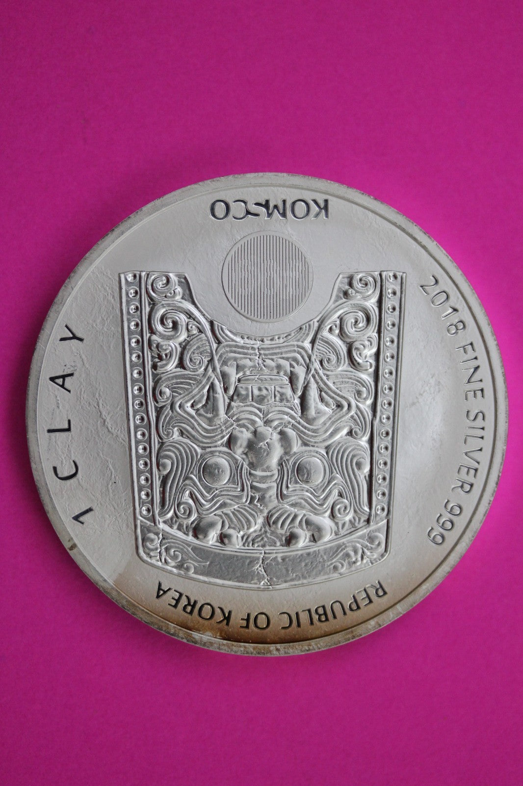 BU 2018 Korea Chiwoo Cheonwang 1 Clay 1 OZ .999 Silver Guaranteed Authentic 1696