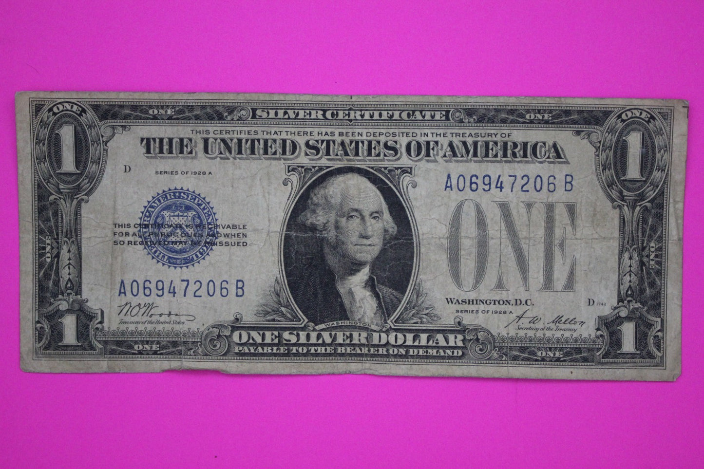 1928 A $1 One Dollar Funny Back Silver Certificate FR 1601 Guaranteed Genuine 24