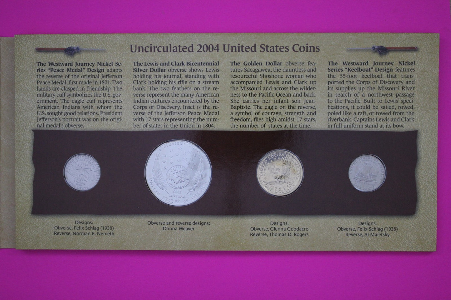 2004 Lewis & Clark Coinage & Currency Set Silver Dollar Stamps Note COA 9031