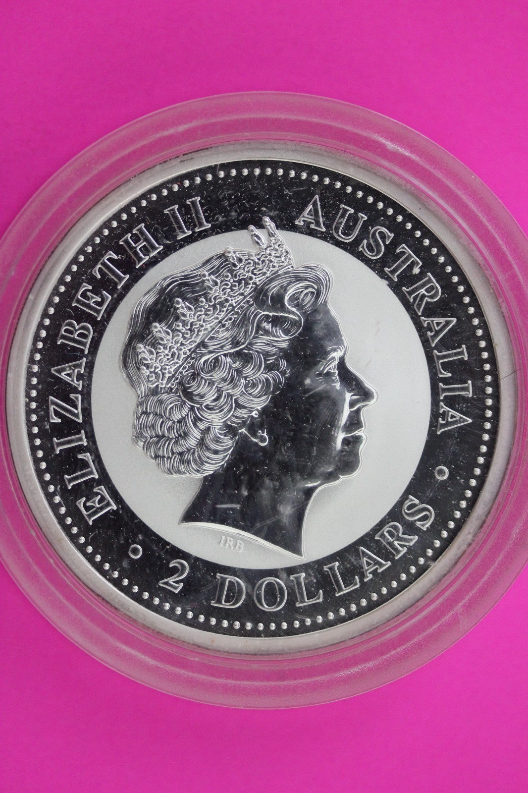 2000 Year of the Dragon Australia $2 Dollars 2 Ounces Silver Authentic Coin 6019