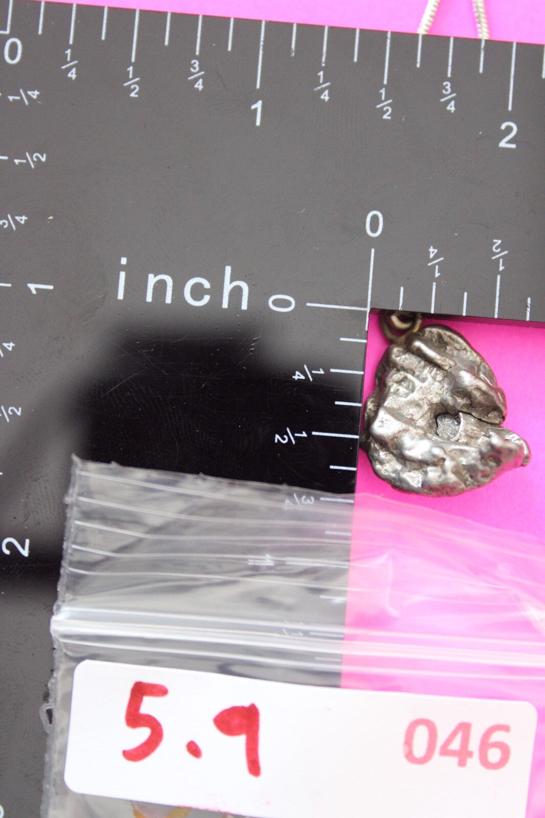 Meteorite Necklace W/ Chain Campo Del Cielo 5.9 Grams Real Dinosaur Girl COA 46