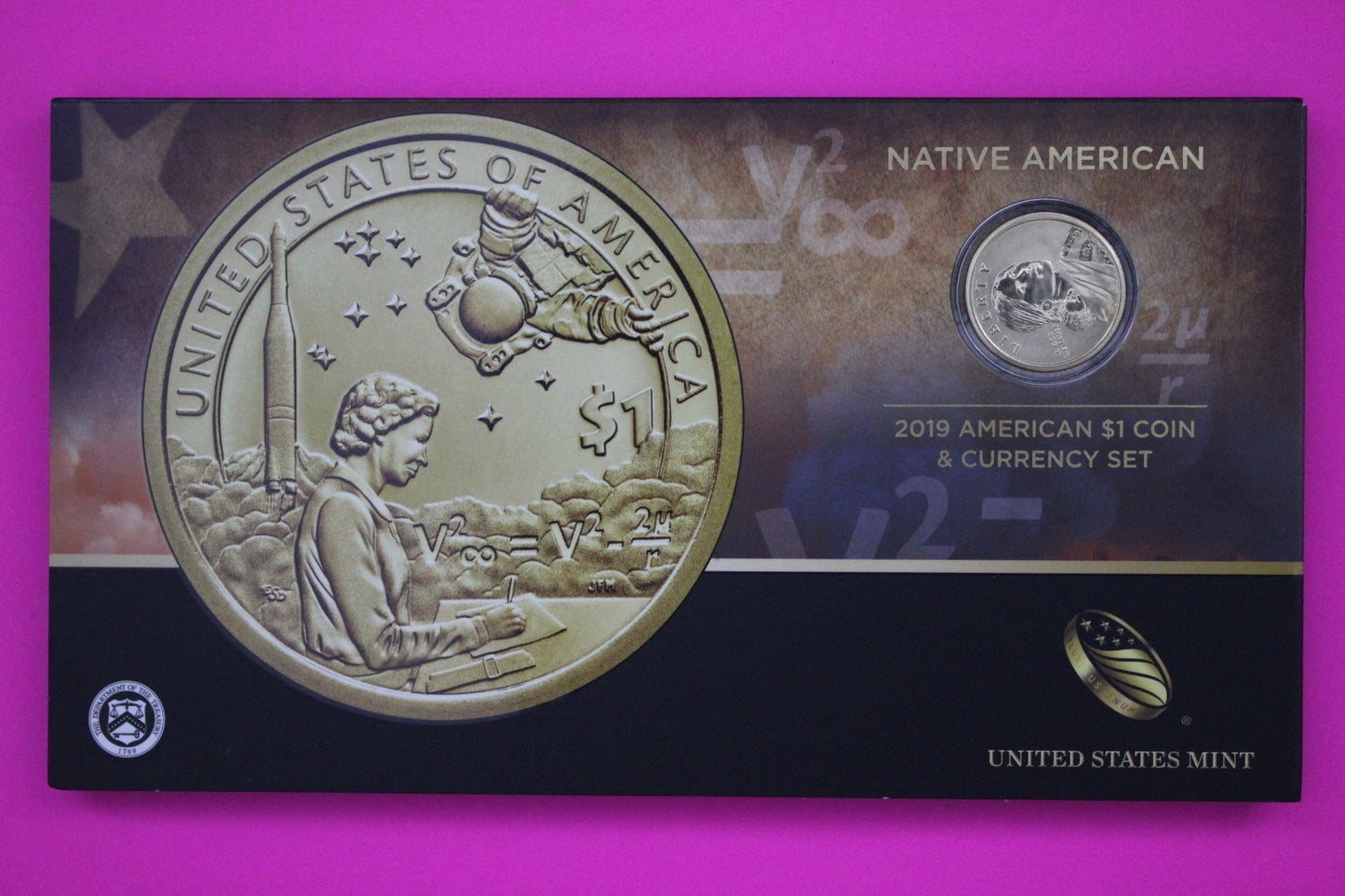 2019 Coin & Currency Set Enhanced Infant Child BU Dollar & $1 Note COA 9004