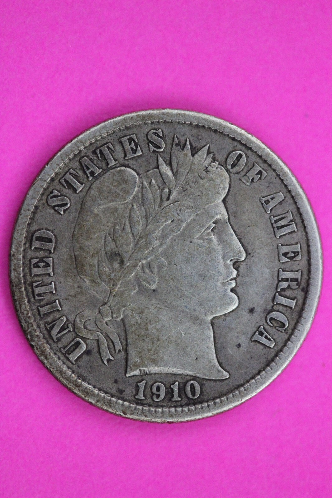 High Grade 1910 P Barber Liberty Dime Semi Key Date Silver Coin Philadelphia 09