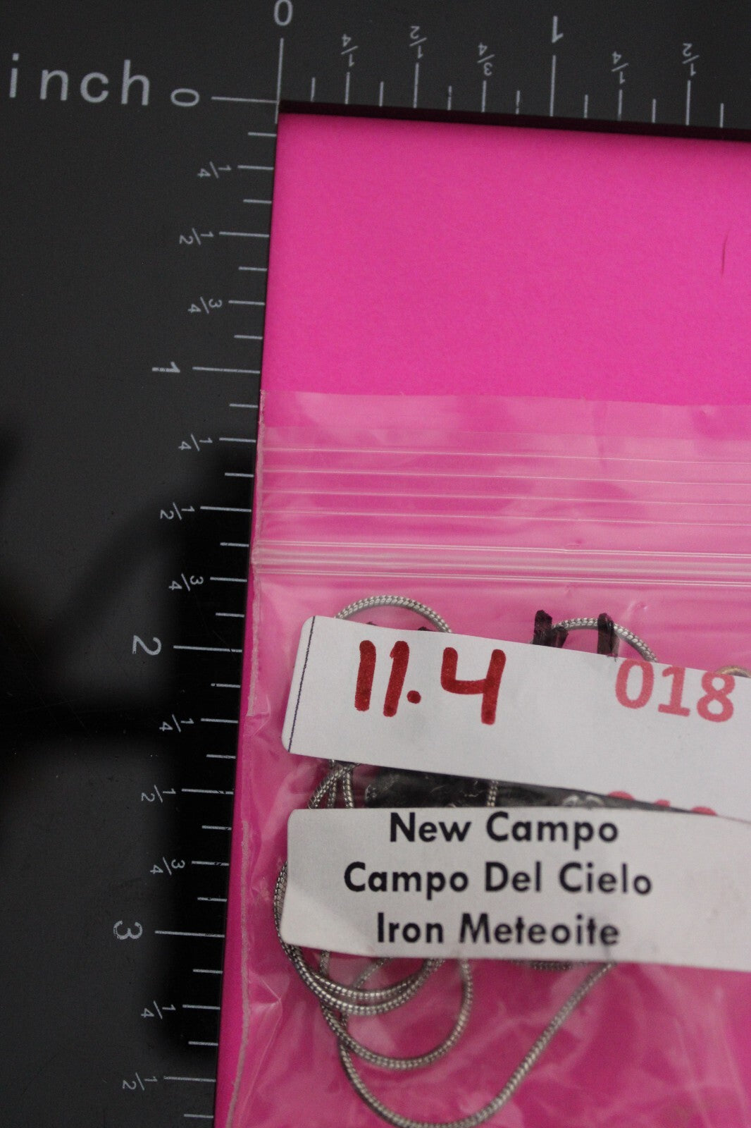 Meteorite Necklace W/ Chain Campo Del Cielo 11.4 Grams Real Dinosaur Girl COA 18