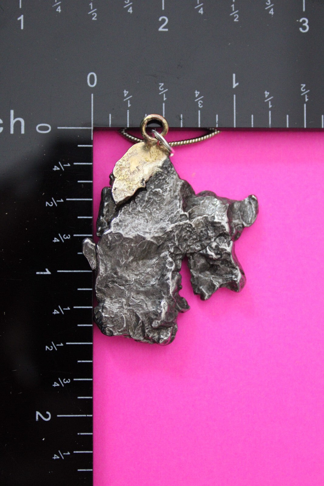 Meteorite Necklace W/ Chain Campo Del Cielo 16.3 Grams Real Dinosaur Girl COA 02