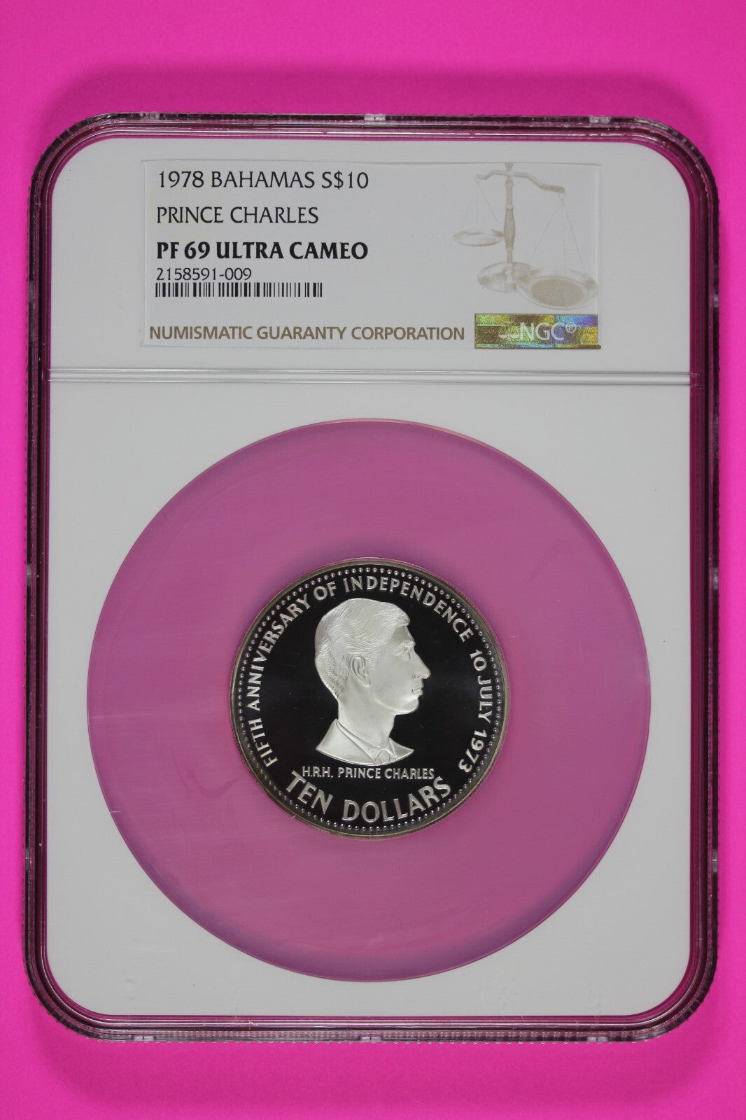 Top Pop Finest Known 1978 PF 69 Bahamas Prince Charles Proof Silver $10 NGC 7044