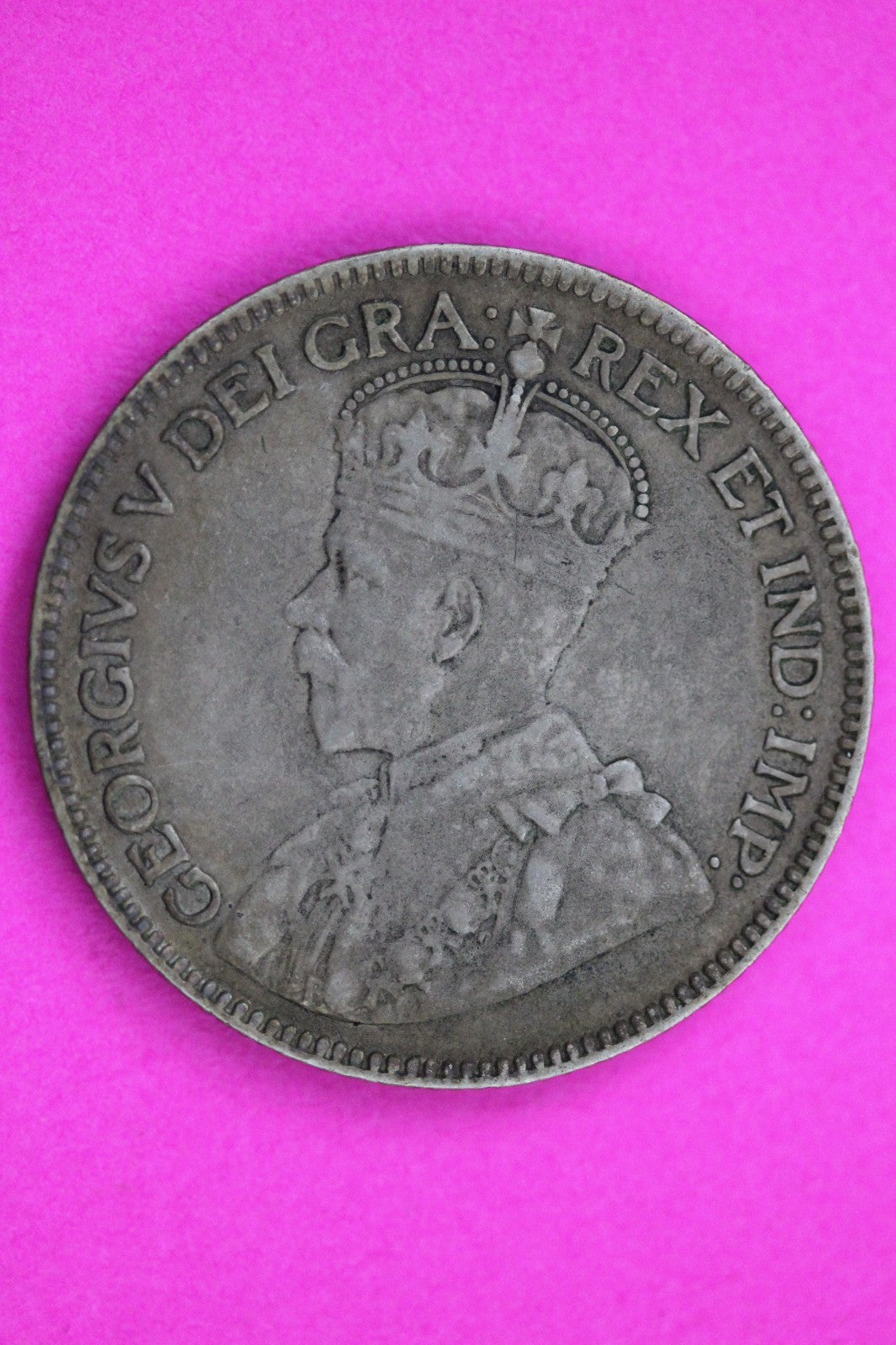 1917 Newfoundland Canada 25 Cents Silver Coin Guaranteed Genuine USA Seller 2268