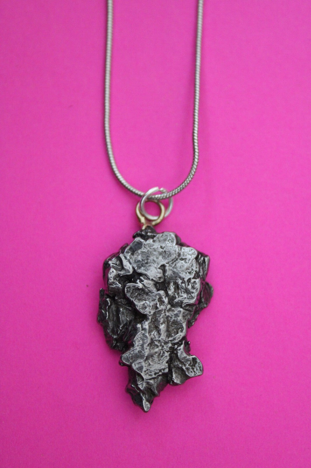 Meteorite Necklace W/ Chain Campo Del Cielo 10 Grams Real Dinosaur Girl COA 05