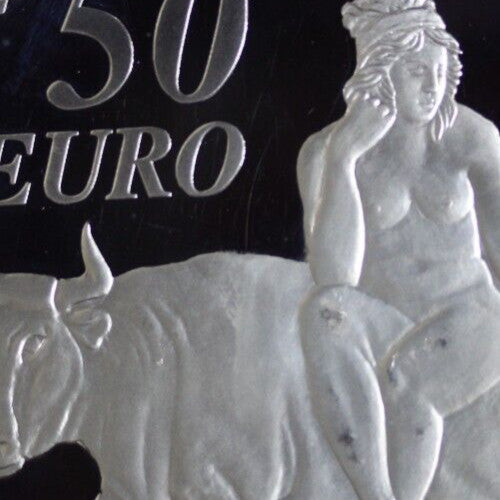 2007 Proof Spain 50 Euros Rapto de Europa 168.75 Grams .925 Silver Medal 7029